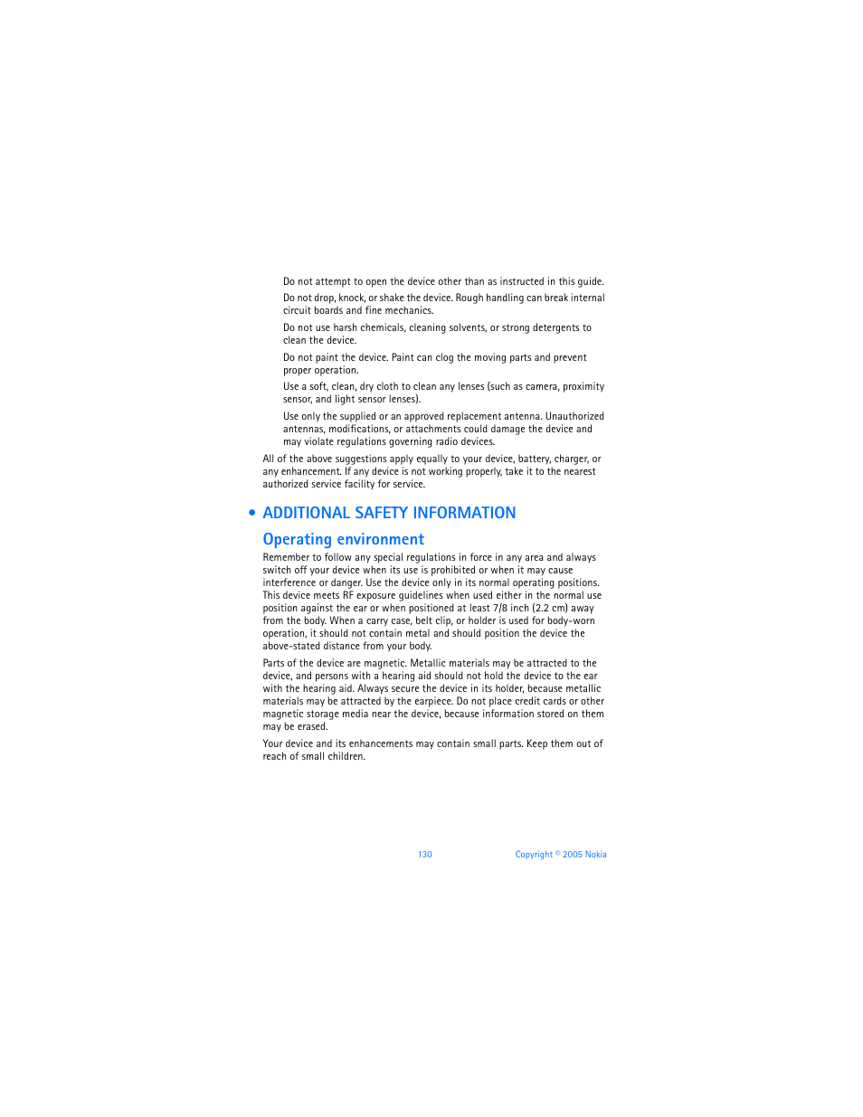 Additional safety information | Nokia 6670 User Manual | Page 131 / 321