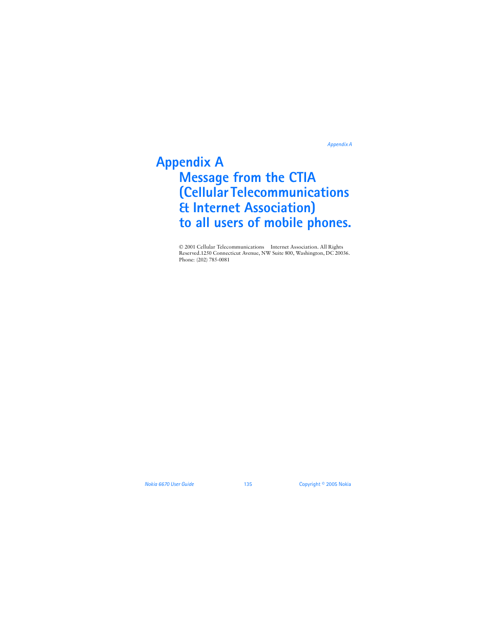 Appendix a | Nokia 6670 User Manual | Page 136 / 321