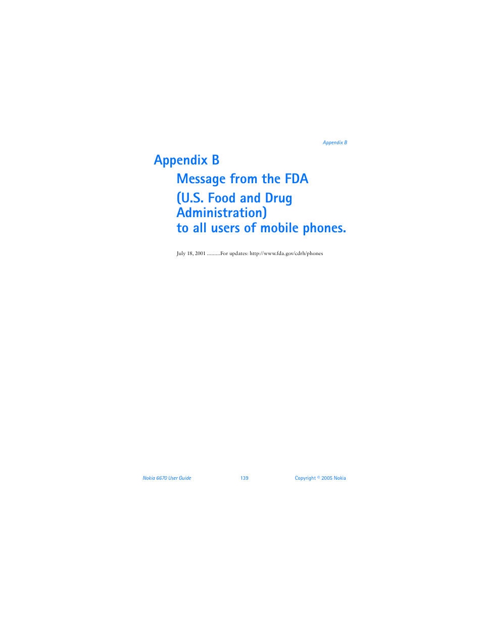 Appendix b | Nokia 6670 User Manual | Page 140 / 321