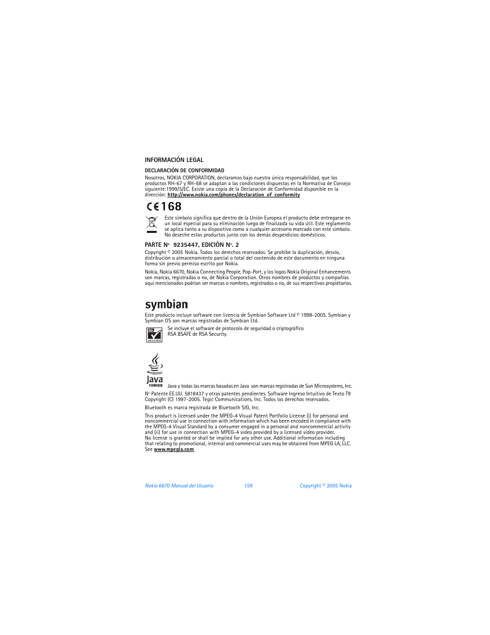 Nokia 6670 User Manual | Page 160 / 321