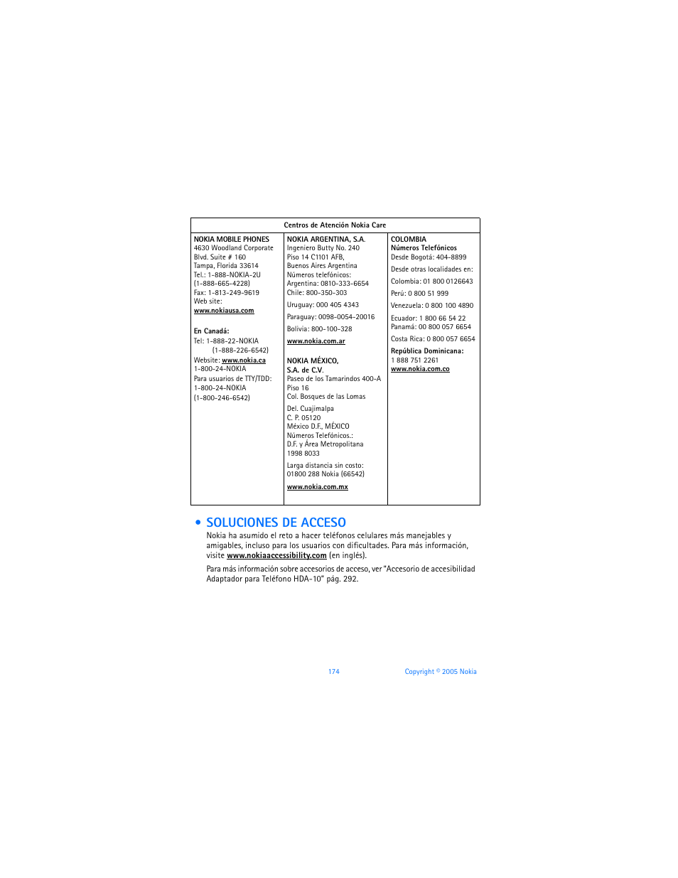 Soluciones de acceso | Nokia 6670 User Manual | Page 175 / 321