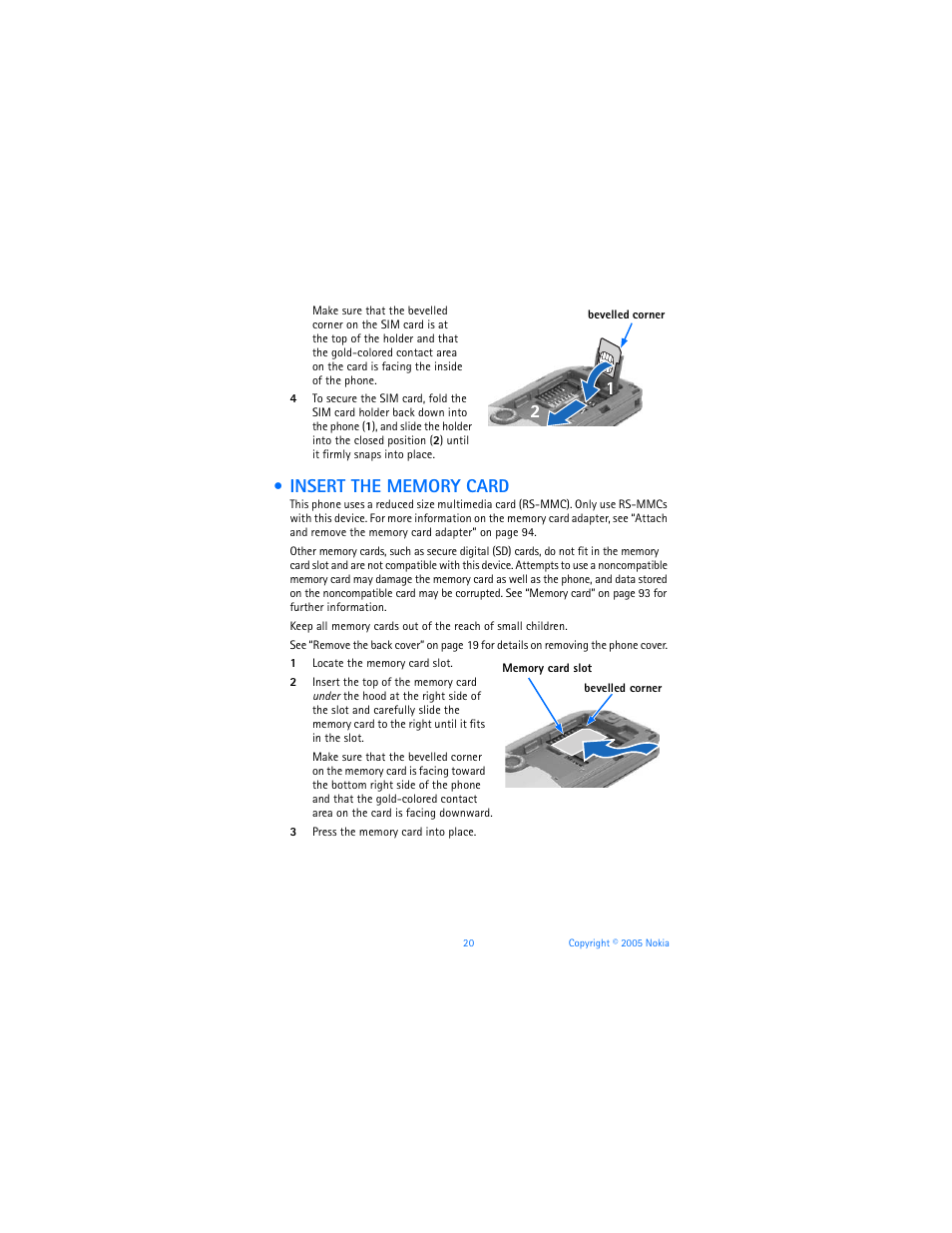 Insert the memory card | Nokia 6670 User Manual | Page 21 / 321