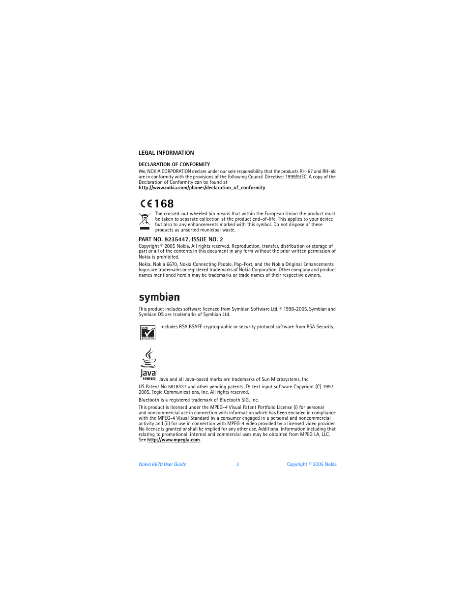 Nokia 6670 User Manual | Page 4 / 321