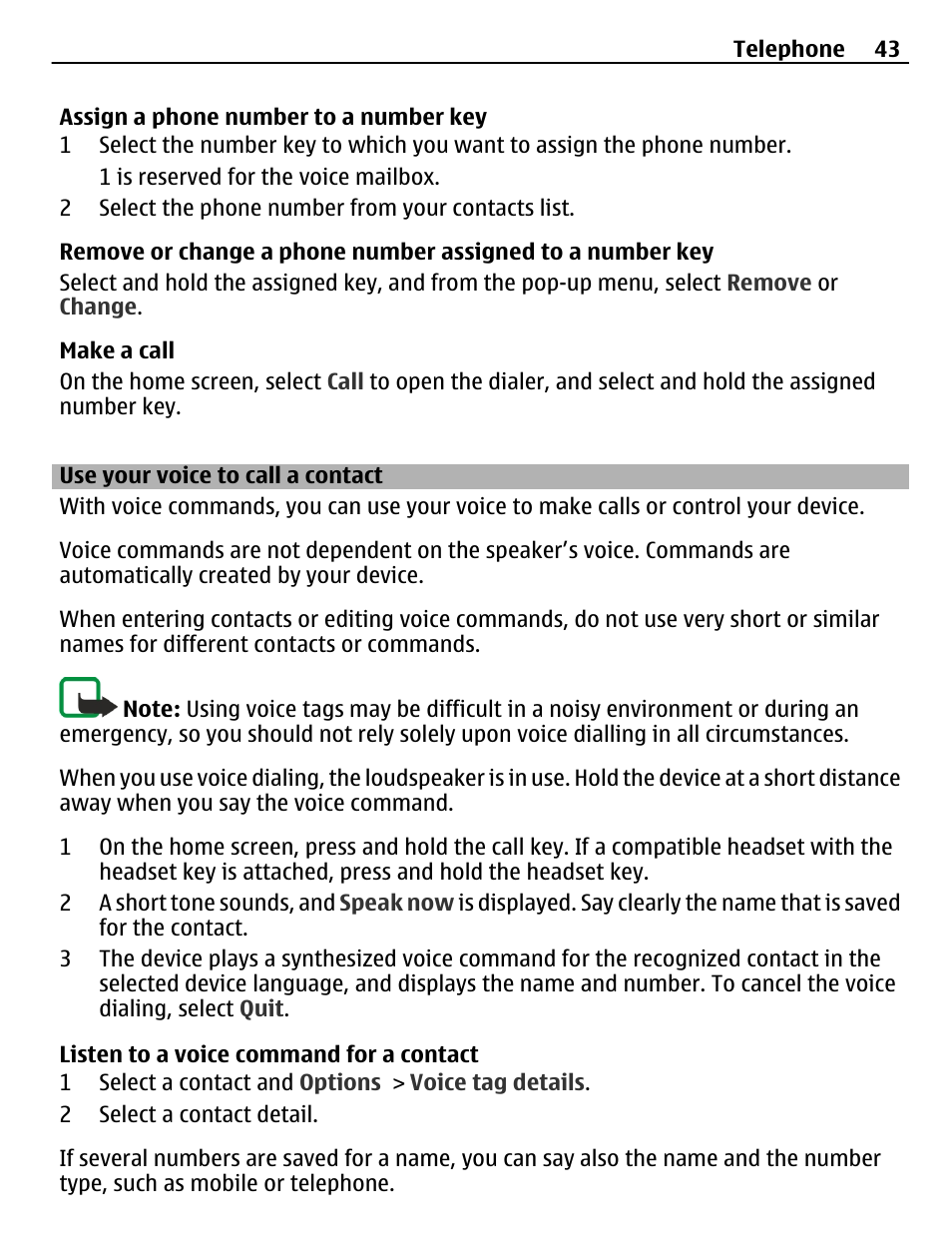 Use your voice to call a contact | Nokia C6-01 User Manual | Page 43 / 132