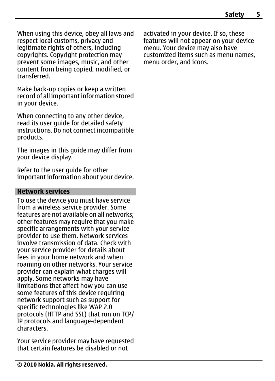 Network services | Nokia 6700 Slide User Manual | Page 5 / 56