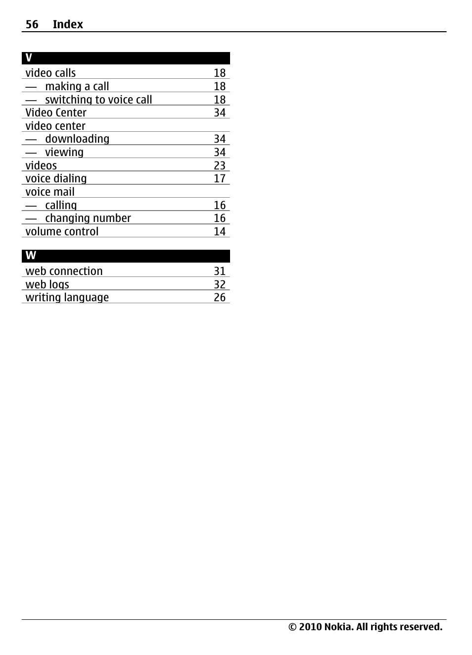 Nokia 6700 Slide User Manual | Page 56 / 56