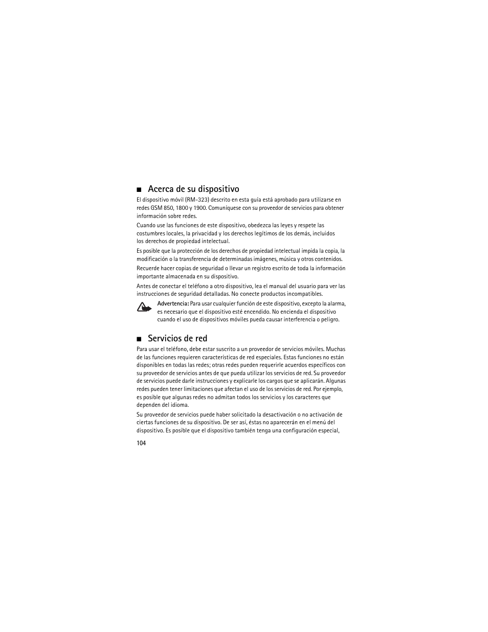 Acerca de su dispositivo, Servicios de red | Nokia 6301 User Manual | Page 105 / 201