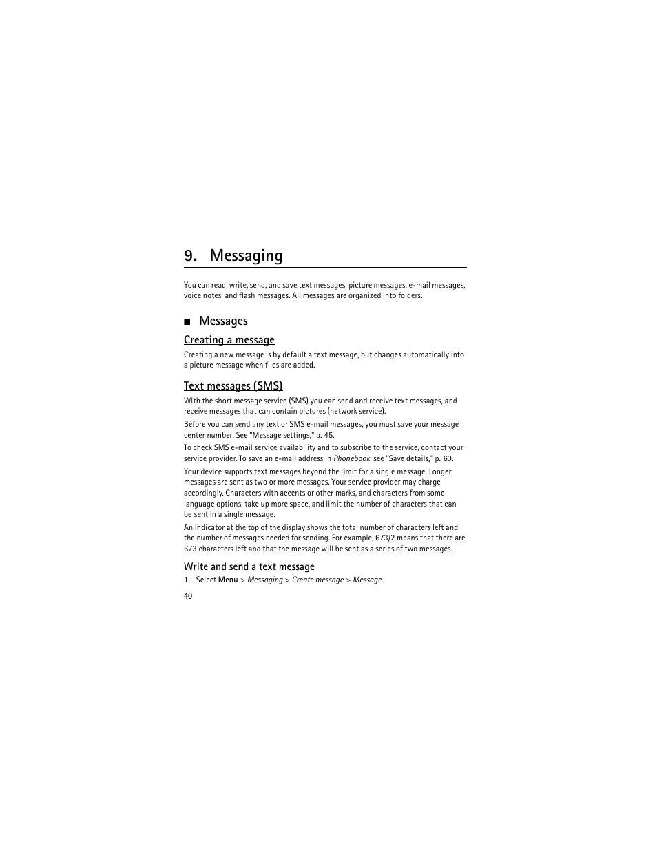 Messaging, Messages | Nokia 6301 User Manual | Page 41 / 201