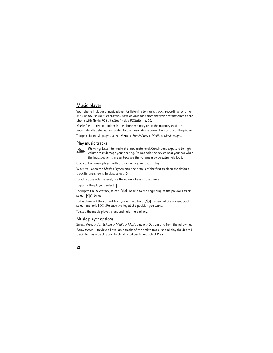 Music player | Nokia 6301 User Manual | Page 53 / 201
