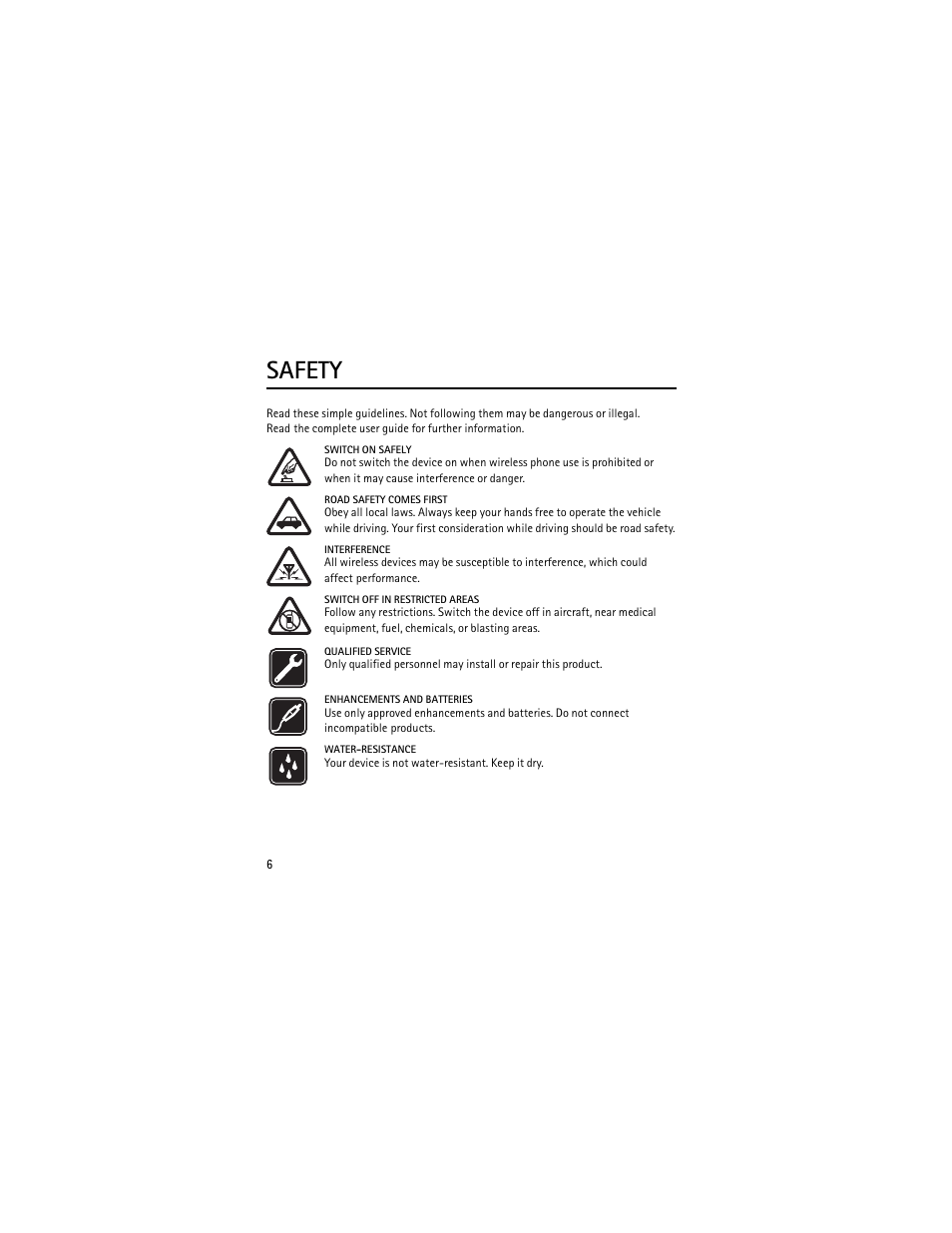 Safety | Nokia 6301 User Manual | Page 7 / 201