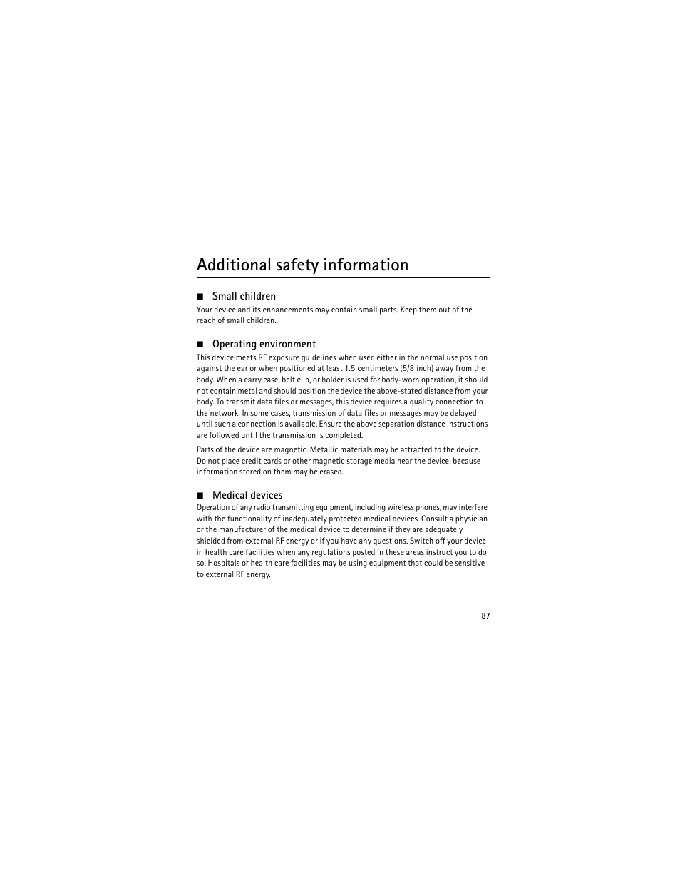 Additional safety information | Nokia 6301 User Manual | Page 88 / 201