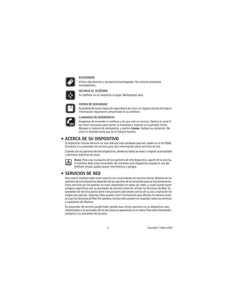 Acerca de su dispositivo, Servicios de red | Nokia 1100 User Manual | Page 61 / 137