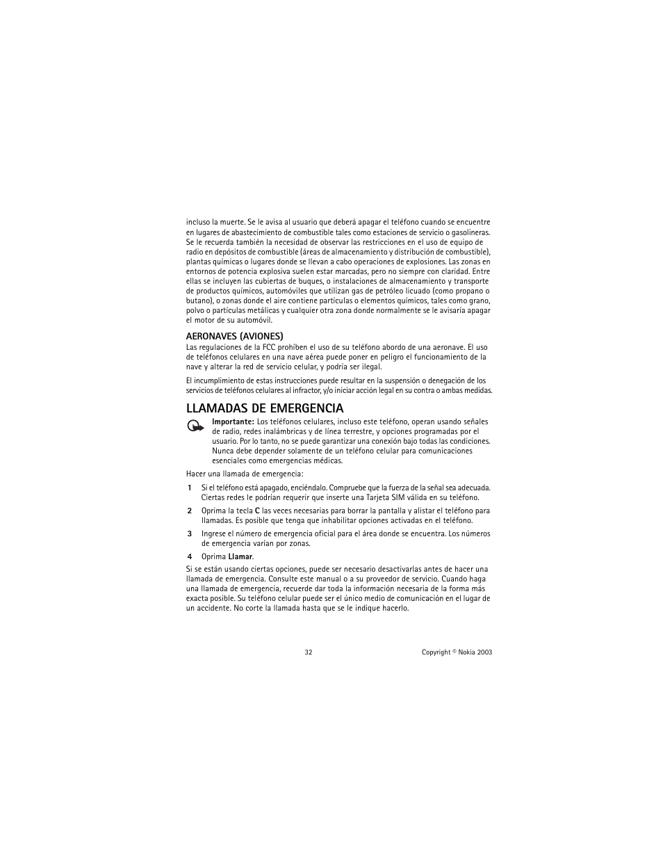 Llamadas de emergencia | Nokia 1100 User Manual | Page 91 / 137