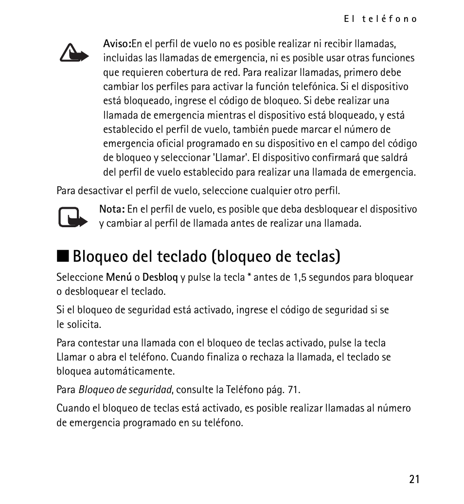 Bloqueo del teclado (bloqueo de teclas), N bloqueo del teclado (bloqueo de teclas) | Nokia 5130 User Manual | Page 103 / 173