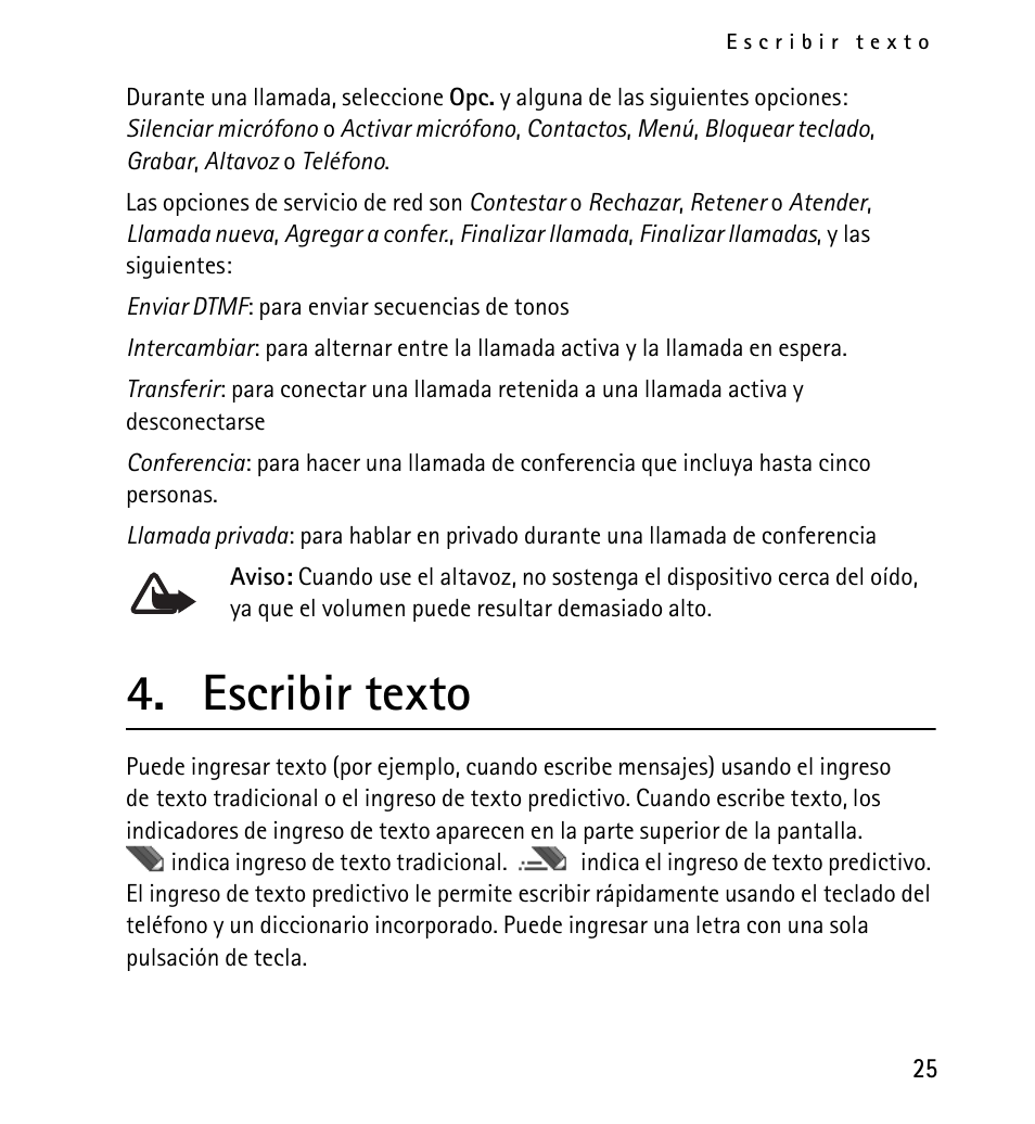 Escribir texto | Nokia 5130 User Manual | Page 107 / 173