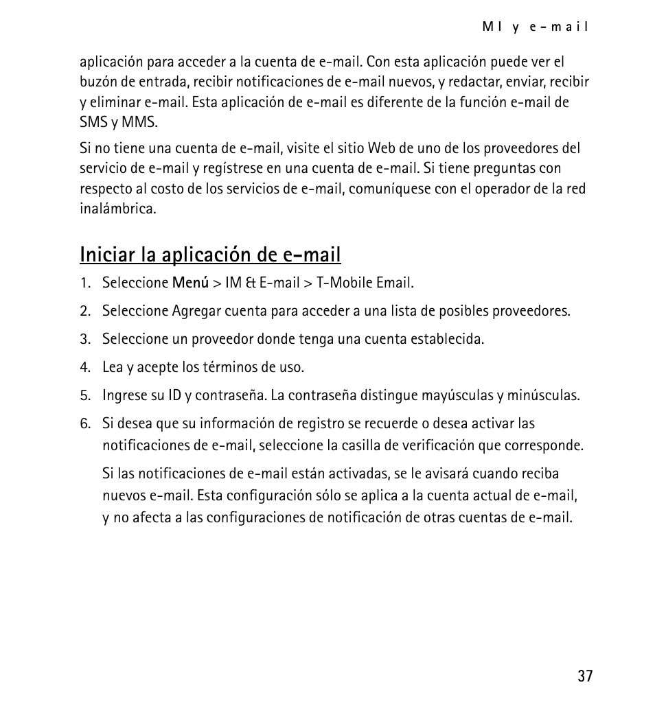 Iniciar la aplicación de e-mail | Nokia 5130 User Manual | Page 119 / 173