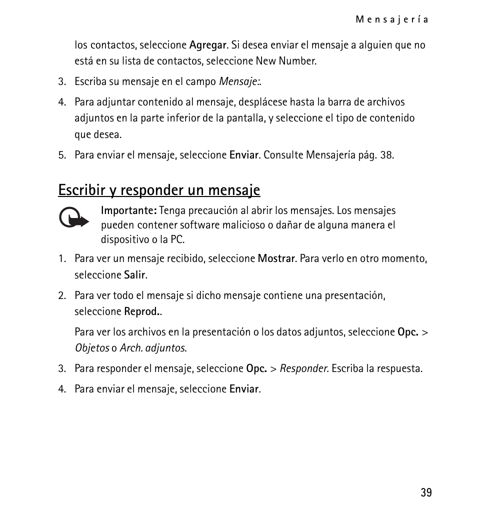 Escribir y responder un mensaje | Nokia 5130 User Manual | Page 121 / 173