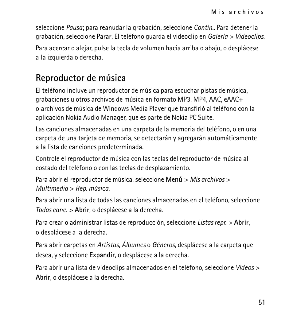 Reproductor de música | Nokia 5130 User Manual | Page 133 / 173