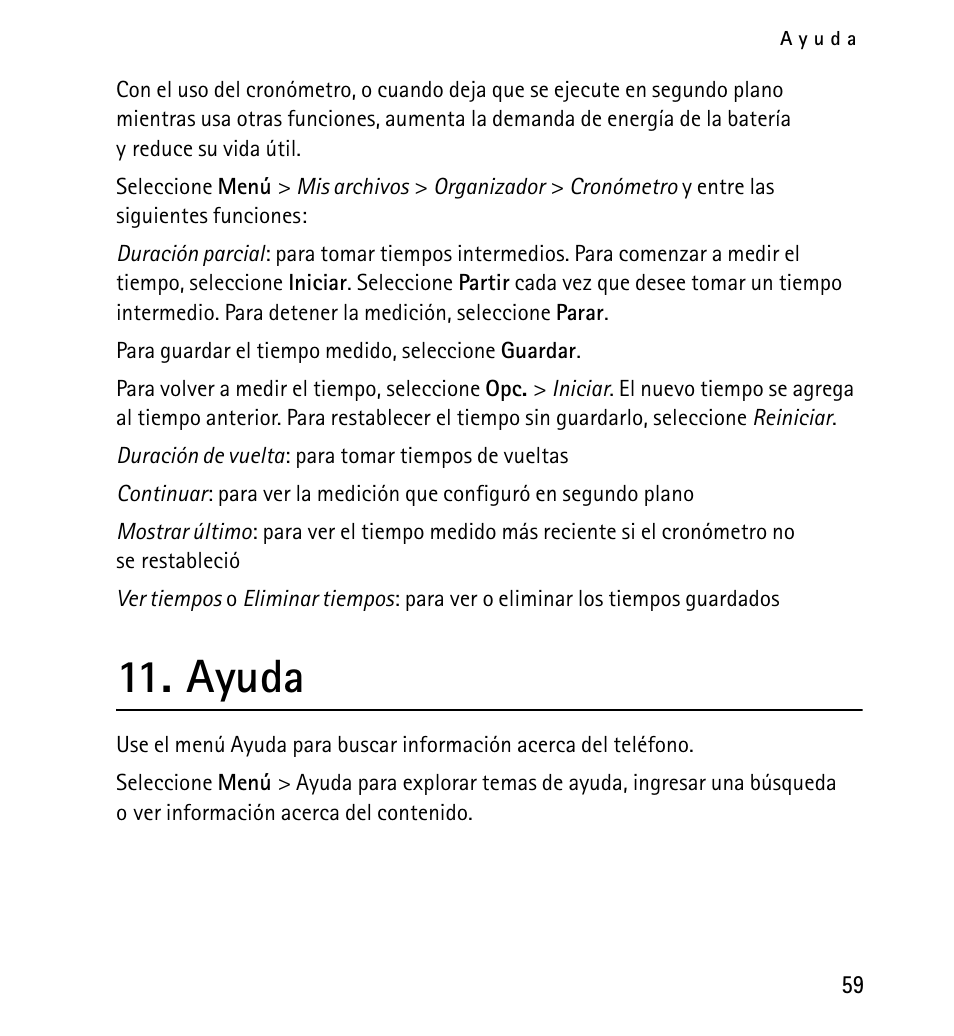 Ayuda | Nokia 5130 User Manual | Page 141 / 173
