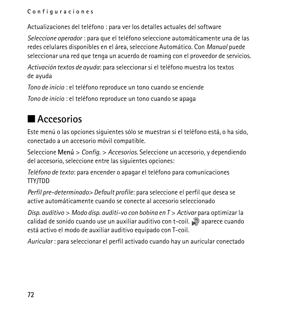 Accesorios, N accesorios | Nokia 5130 User Manual | Page 154 / 173