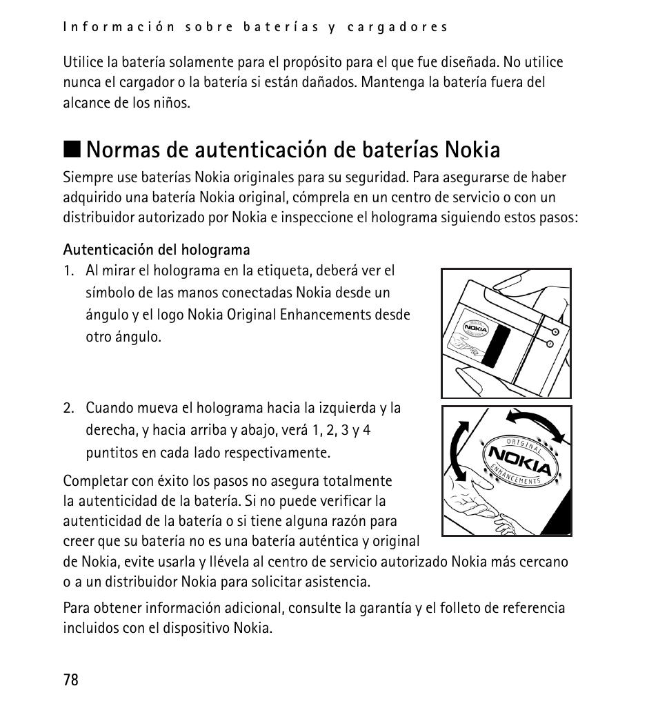 Normas de autenticación de baterías nokia, N normas de autenticación de baterías nokia | Nokia 5130 User Manual | Page 160 / 173