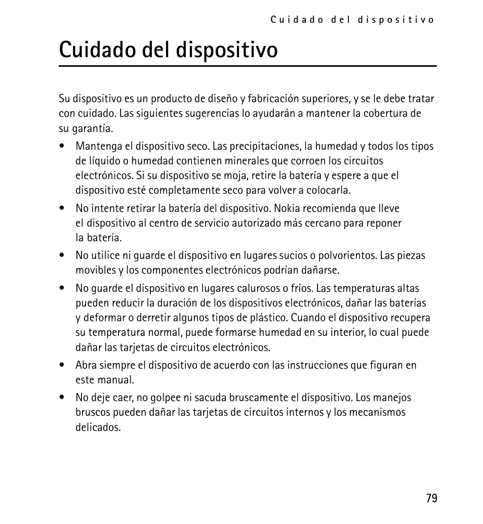 Cuidado del dispositivo | Nokia 5130 User Manual | Page 161 / 173