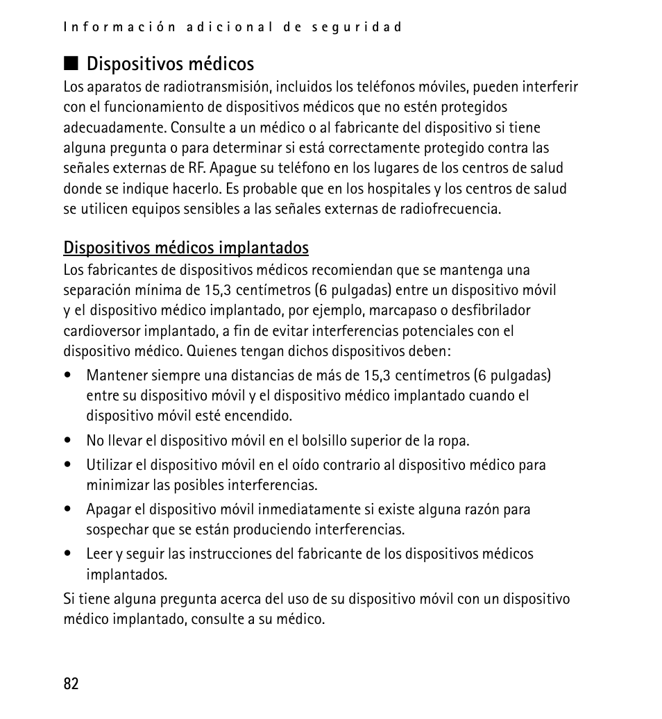 N dispositivos médicos | Nokia 5130 User Manual | Page 164 / 173