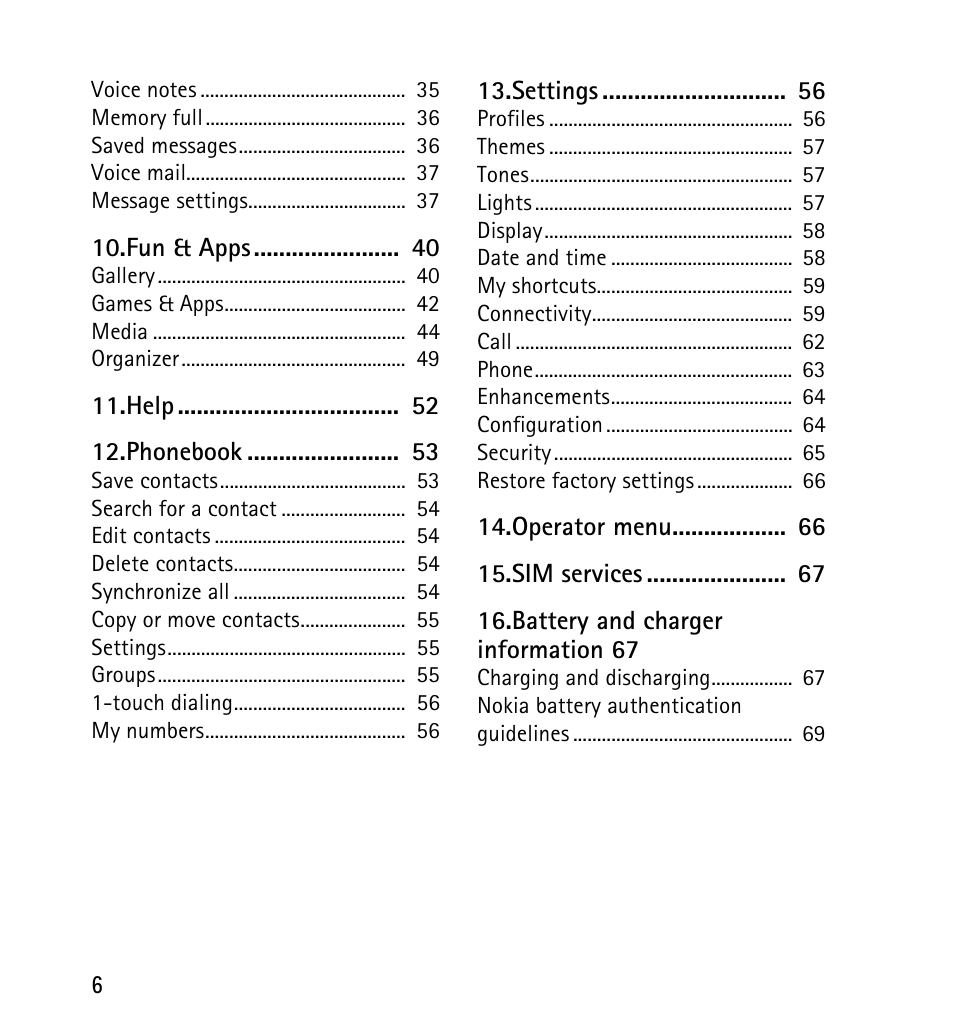 Nokia 5130 User Manual | Page 6 / 173