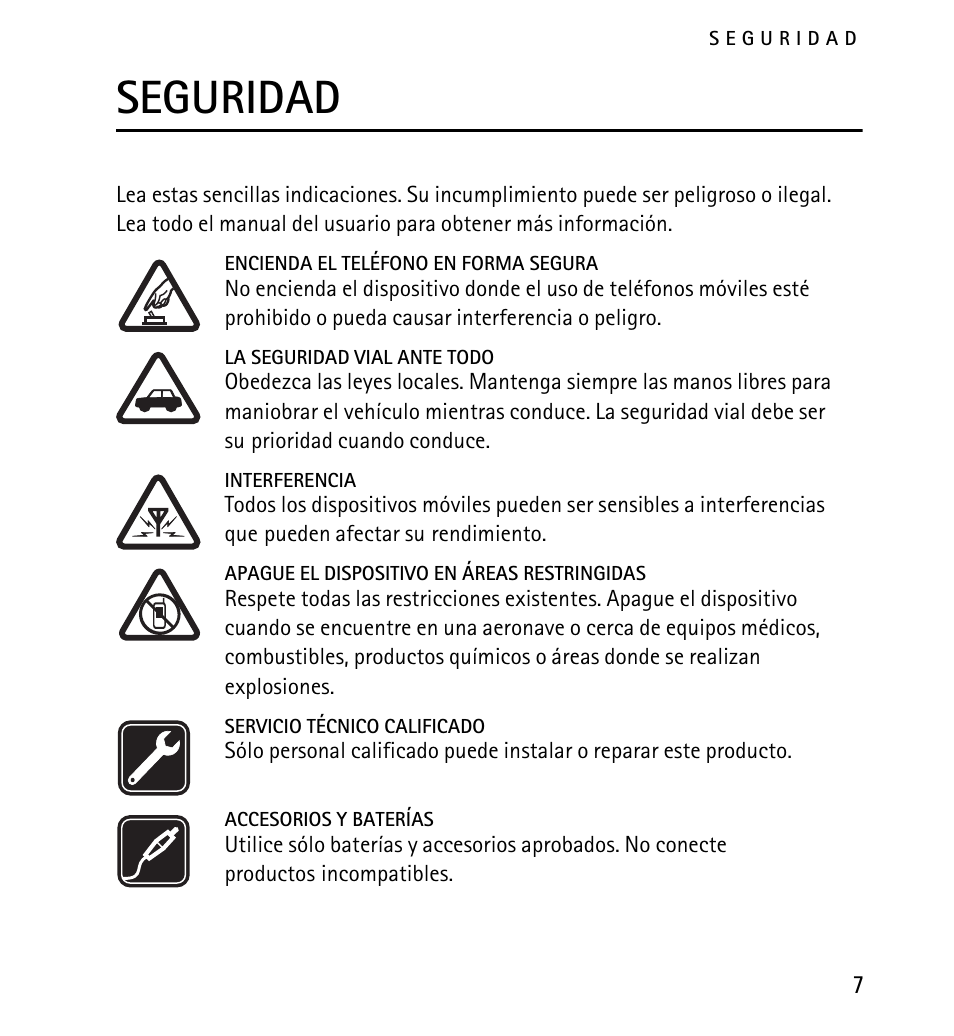 Seguridad | Nokia 5130 User Manual | Page 89 / 173