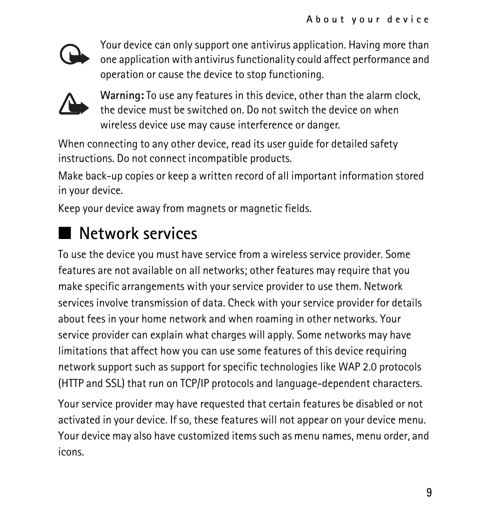 Network services, N network services | Nokia 5130 User Manual | Page 9 / 173