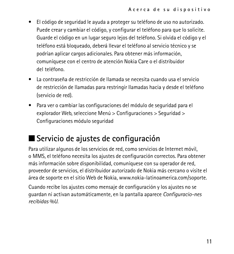 Servicio de ajustes de configuración, N servicio de ajustes de configuración | Nokia 5130 User Manual | Page 93 / 173