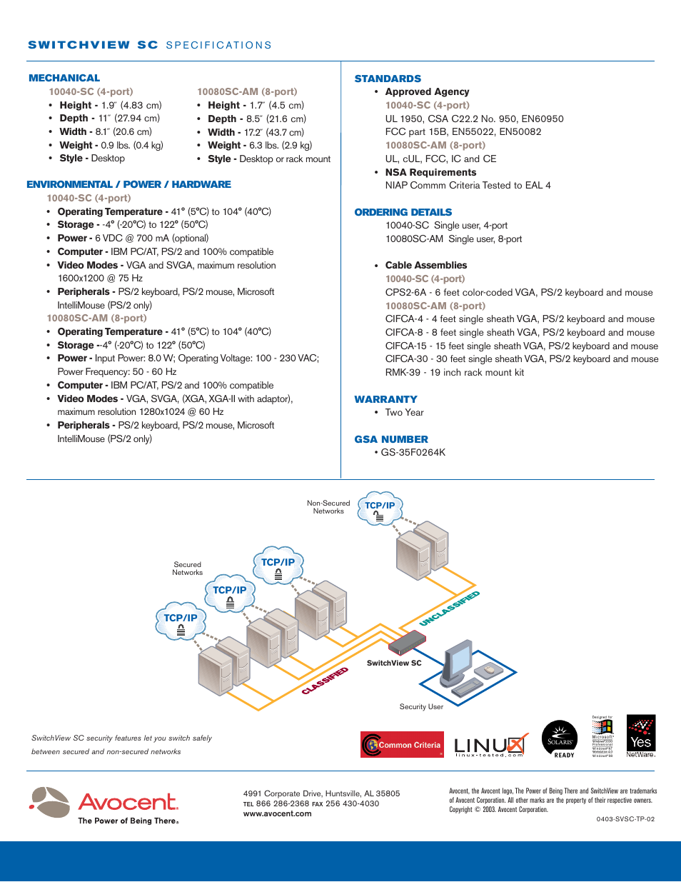 Avocent KVM Switching User Manual | Page 2 / 2