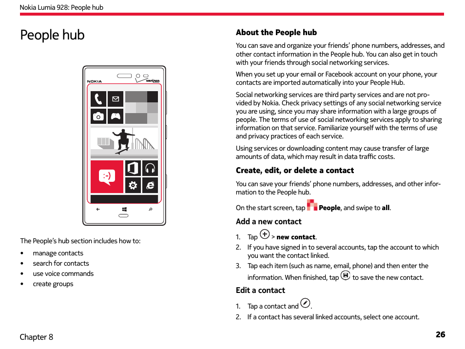People hub | Nokia Lumia 928 User Manual | Page 27 / 83