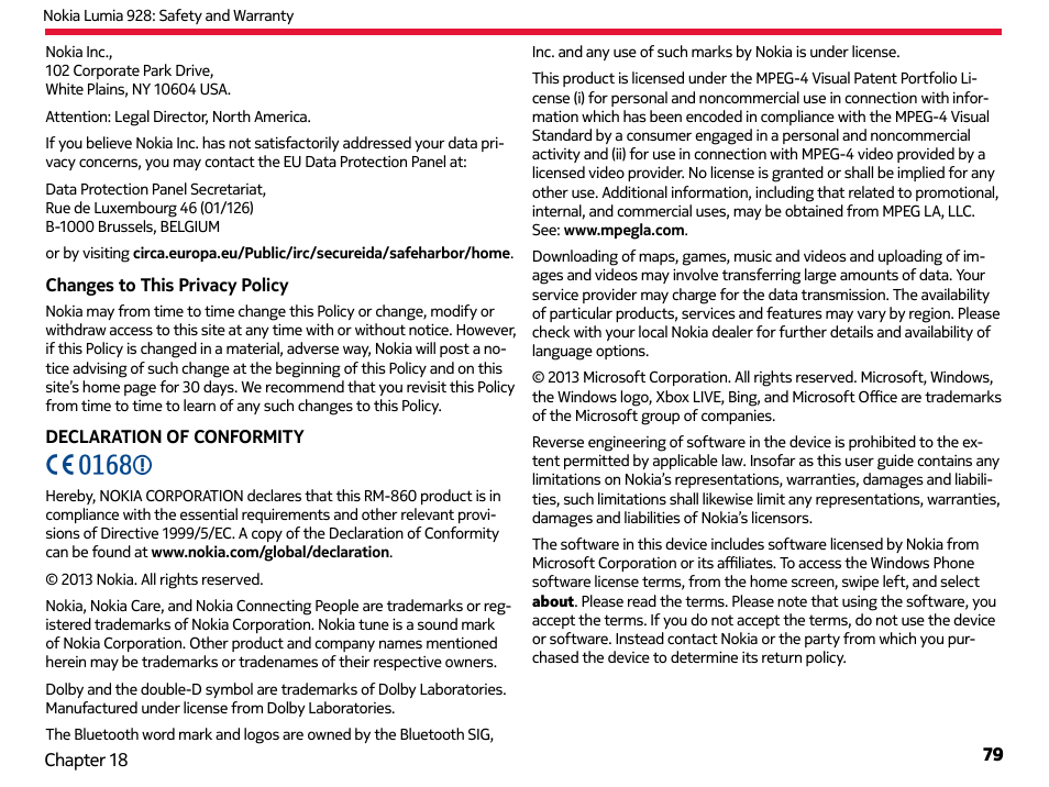 Nokia Lumia 928 User Manual | Page 80 / 83