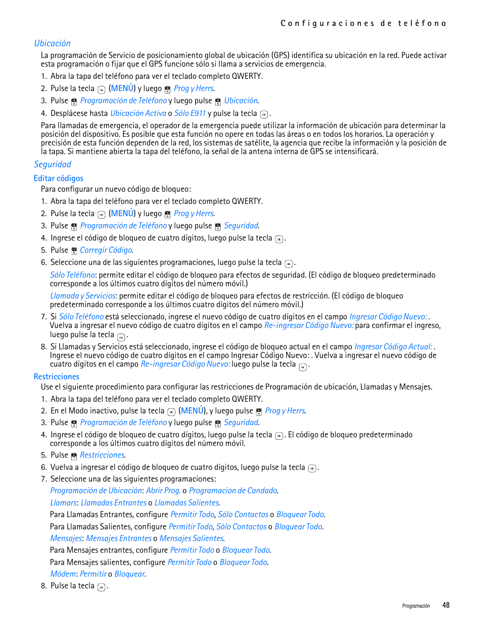 Title - ubicación, Title - seguridad | Nokia 7705 Twist User Manual | Page 110 / 125