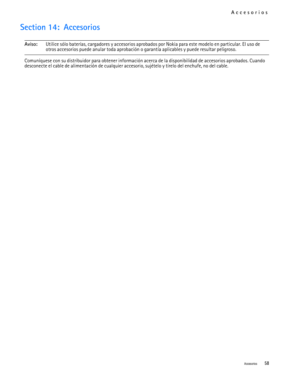 Title - section 14: accesorios, Section 14: accesorios | Nokia 7705 Twist User Manual | Page 120 / 125
