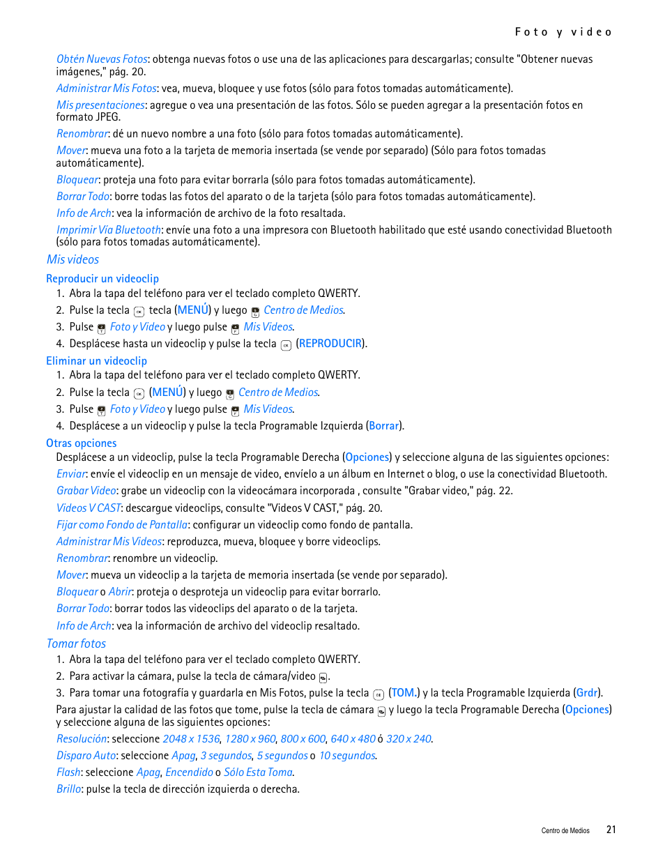 Title - mis videos, Title - tomar fotos | Nokia 7705 Twist User Manual | Page 83 / 125