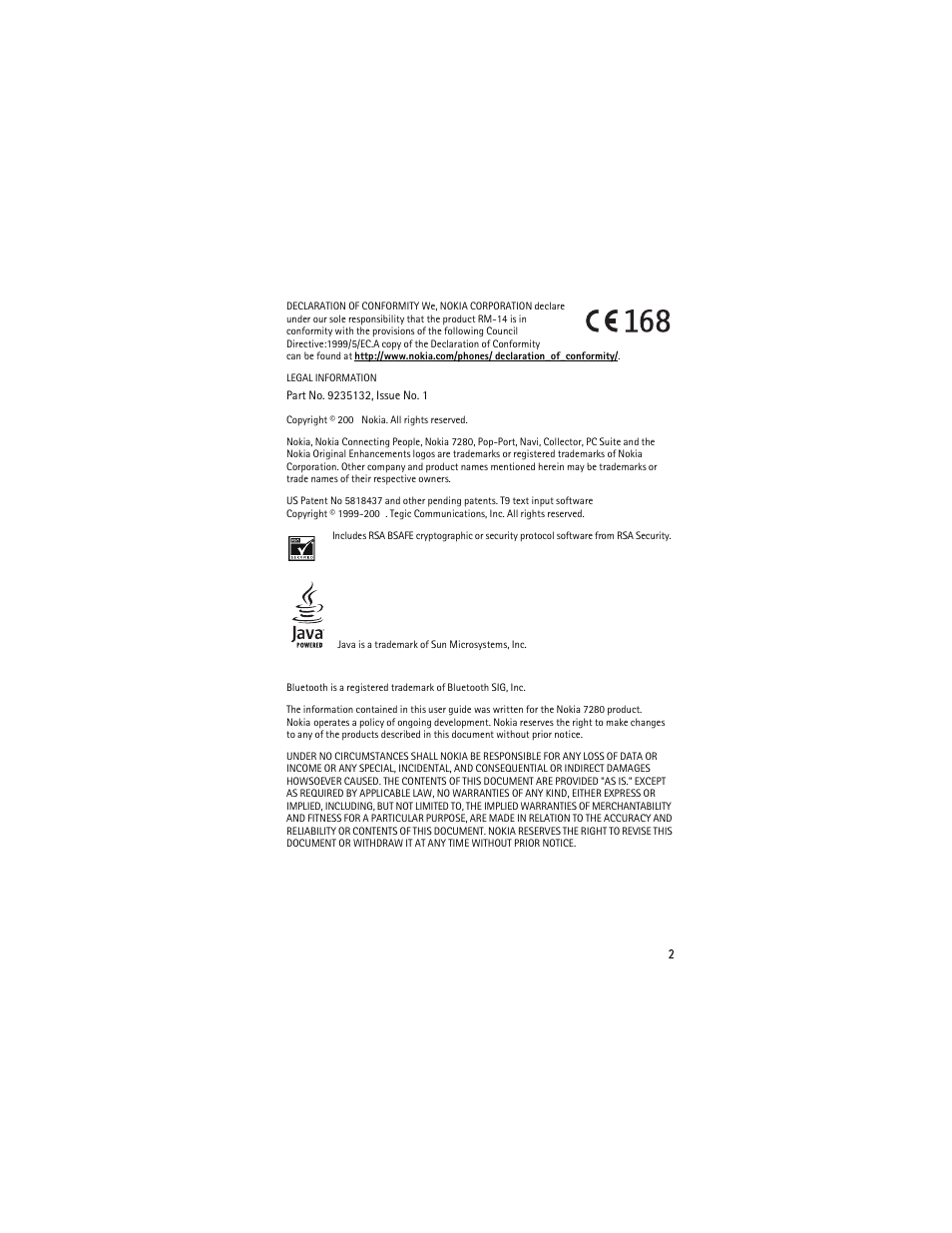 Nokia 7280 User Manual | Page 3 / 105