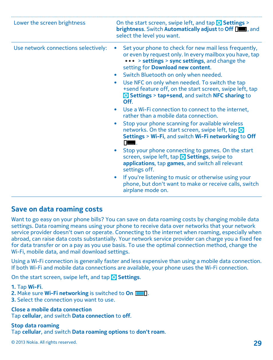 Save on data roaming costs | Nokia Lumia 620 User Manual | Page 29 / 110