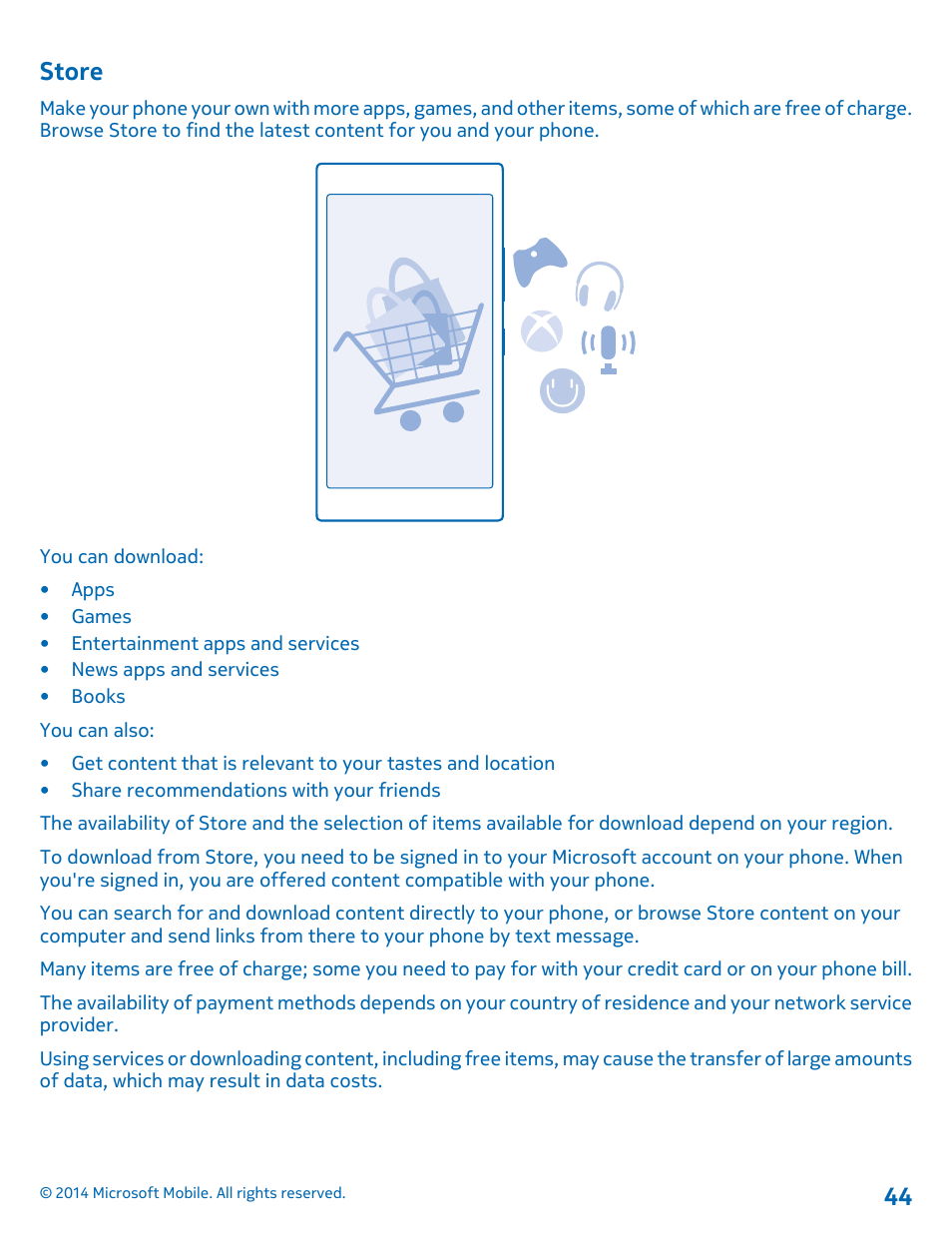 Store | Nokia Lumia 1520 User Manual | Page 44 / 115