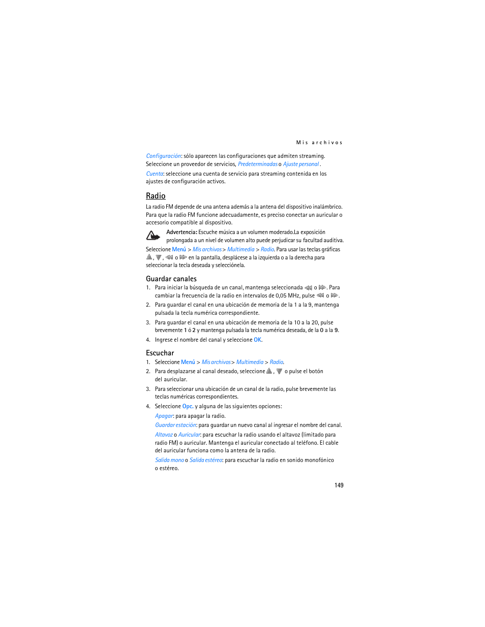 Radio | Nokia 6086 User Manual | Page 182 / 233