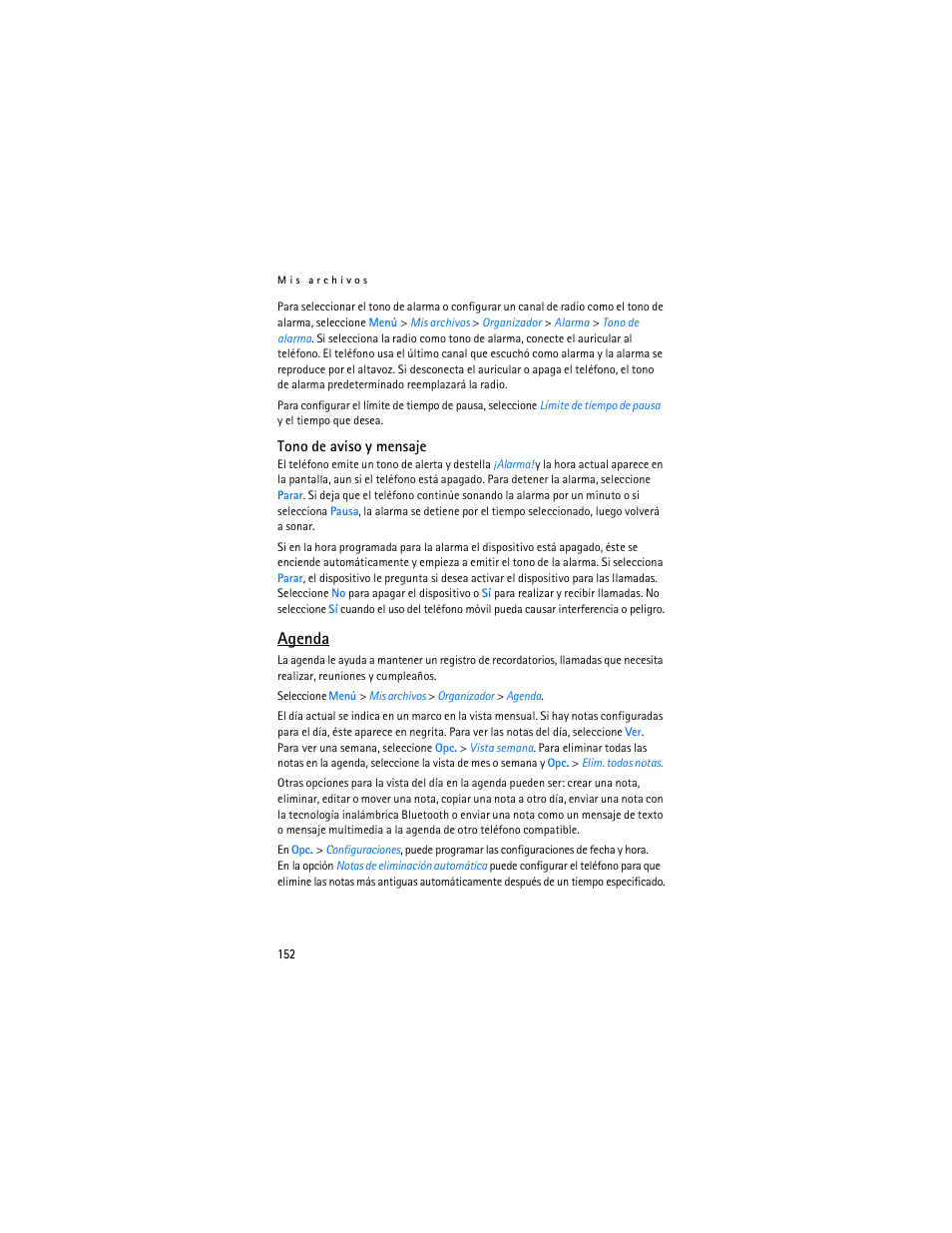 Agenda | Nokia 6086 User Manual | Page 185 / 233