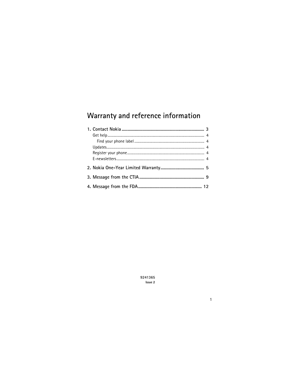 Warranty and reference information | Nokia 6086 User Manual | Page 5 / 233