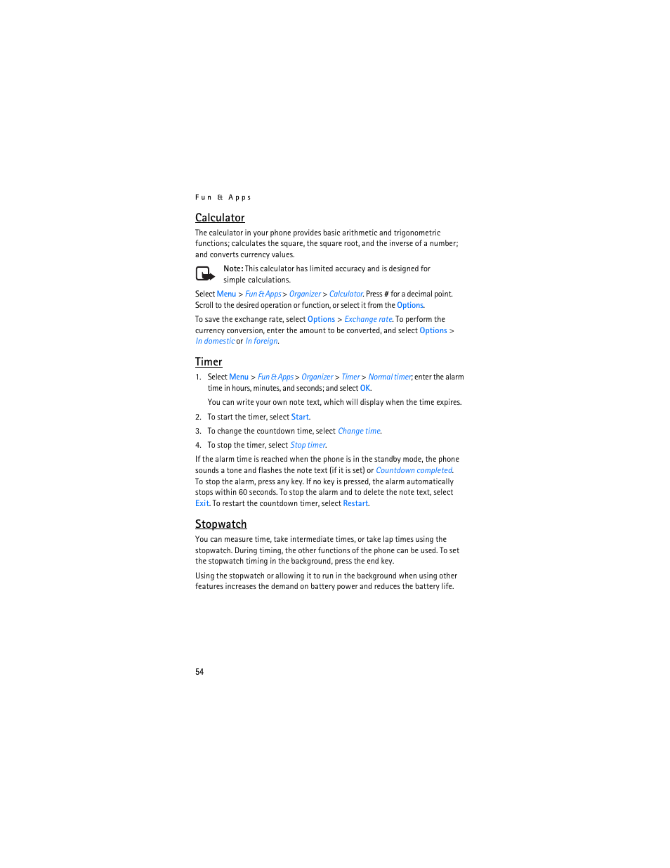 Calculator, Timer, Stopwatch | Nokia 6086 User Manual | Page 87 / 233