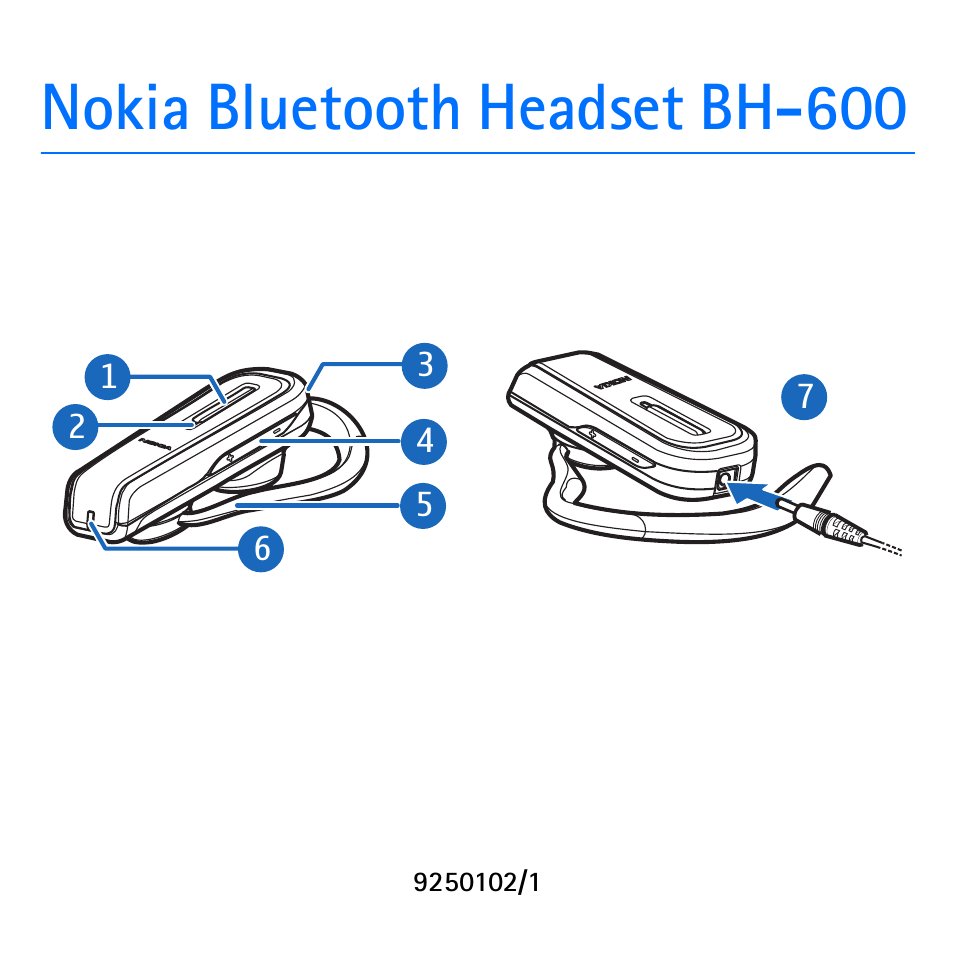 Nokia Bluetooth Headset BH-600 User Manual | 10 pages