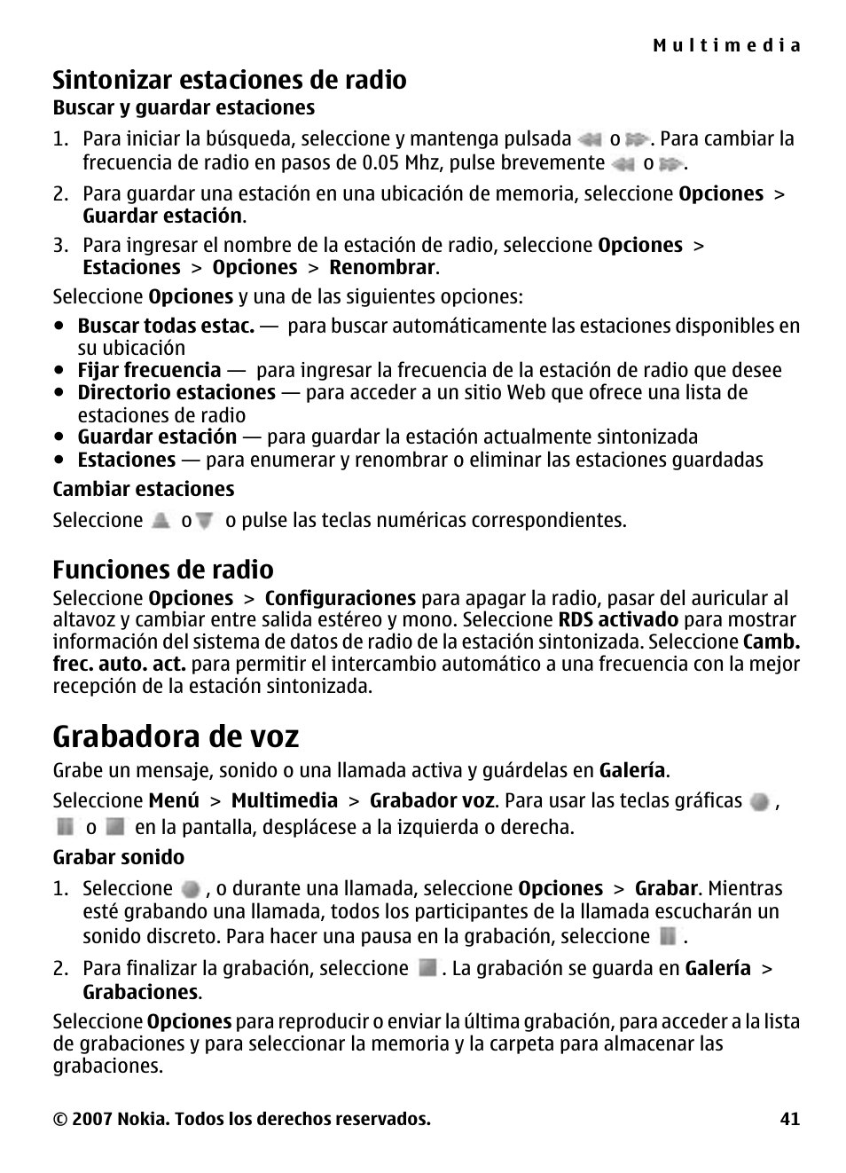 Sintonizar estaciones de radio, Funciones de radio, Grabadora de voz | Nokia 5310 User Manual | Page 96 / 114