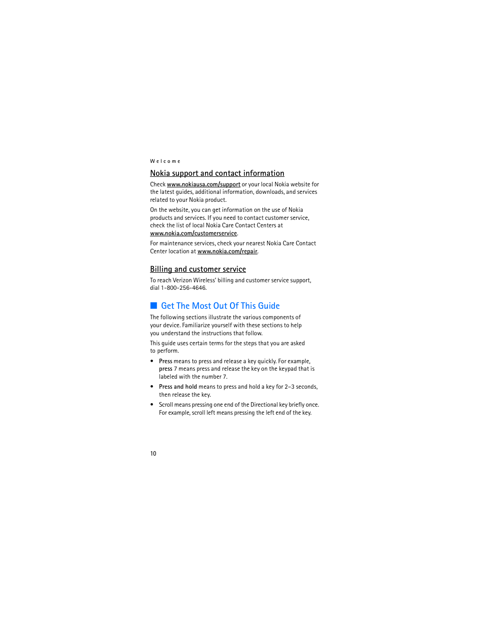 Get the most out of this guide | Nokia 2605 User Manual | Page 11 / 101
