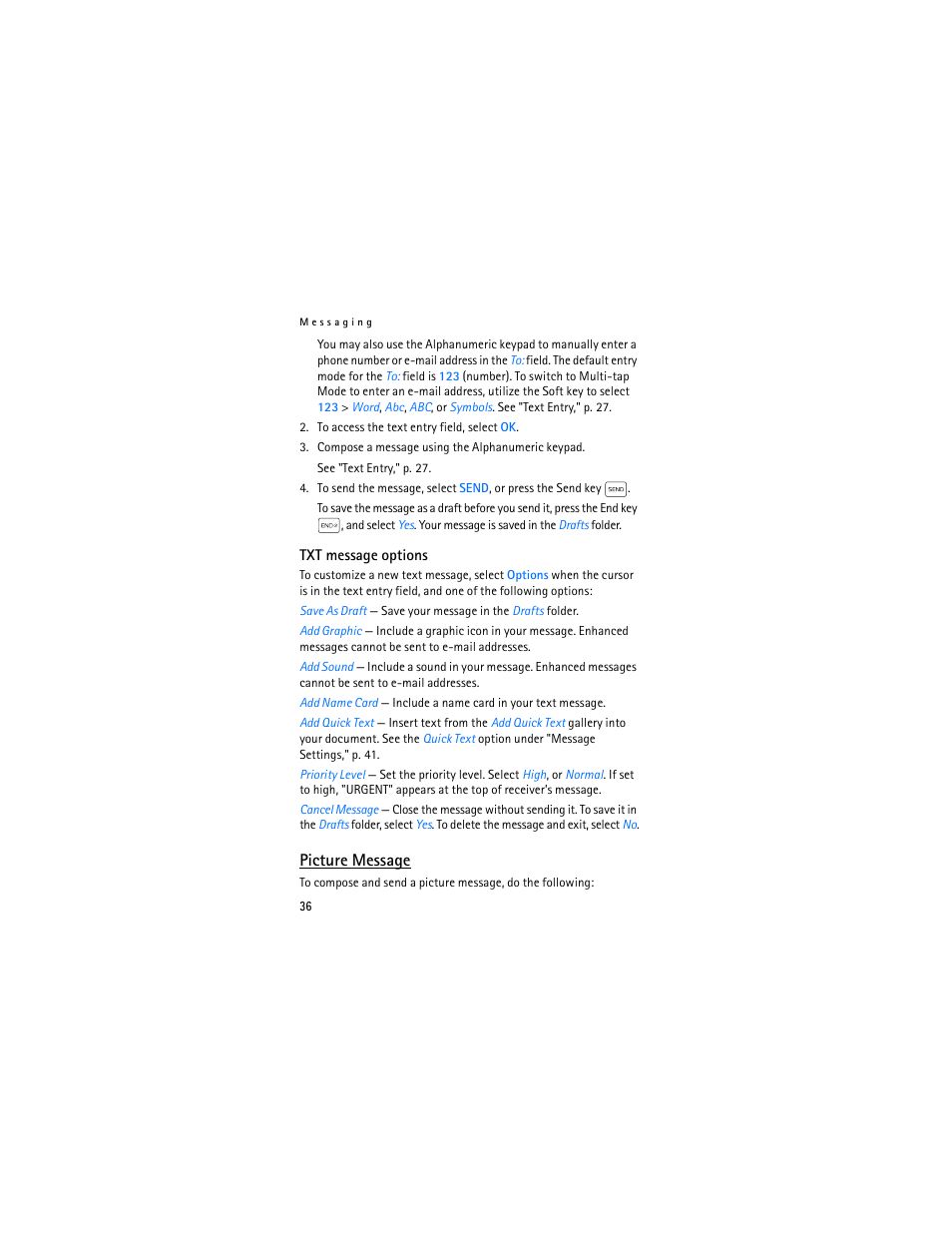Picture message | Nokia 2605 User Manual | Page 37 / 101