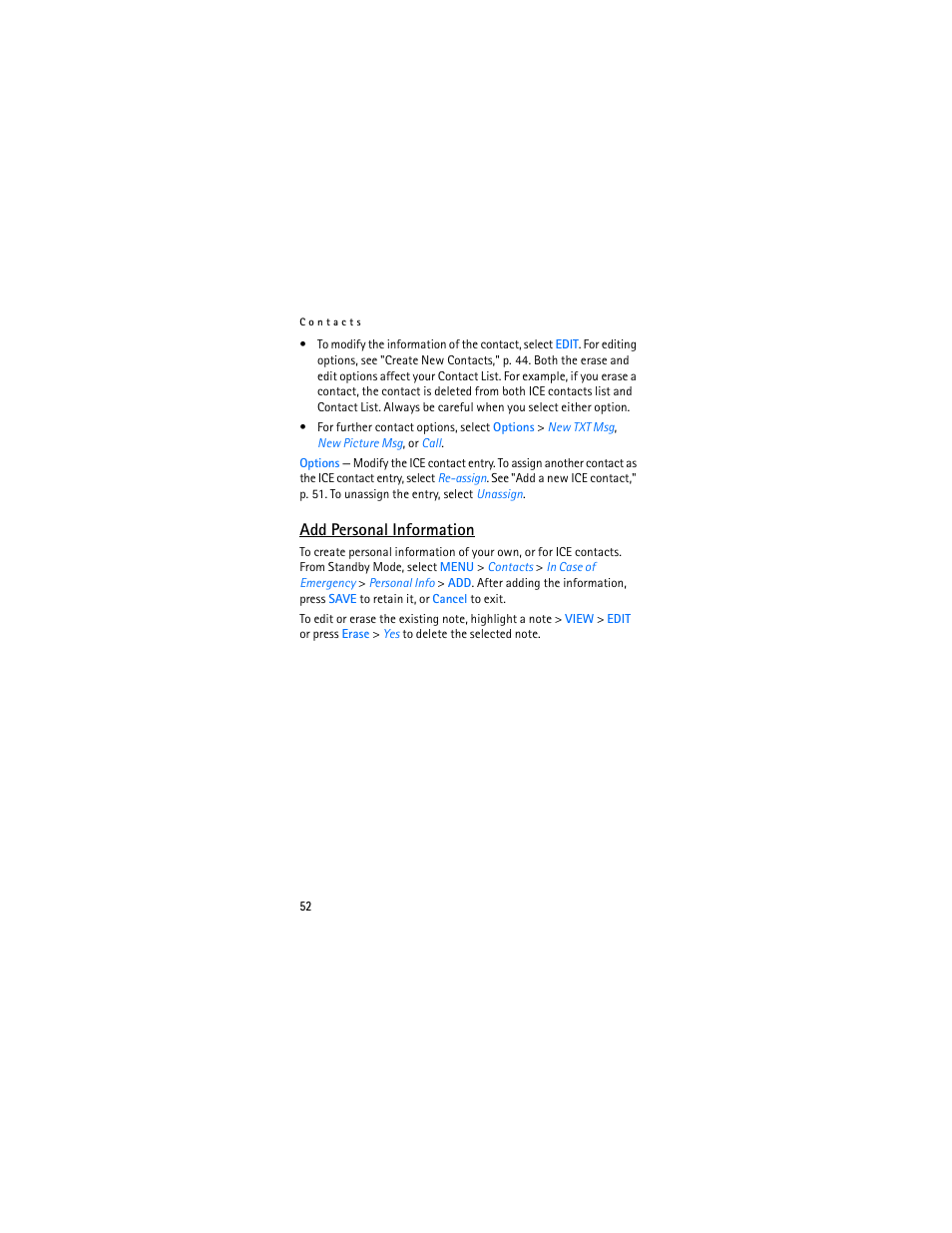 Add personal information | Nokia 2605 User Manual | Page 53 / 101