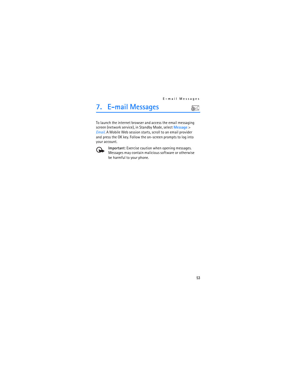 E-mail messages | Nokia 2605 User Manual | Page 54 / 101